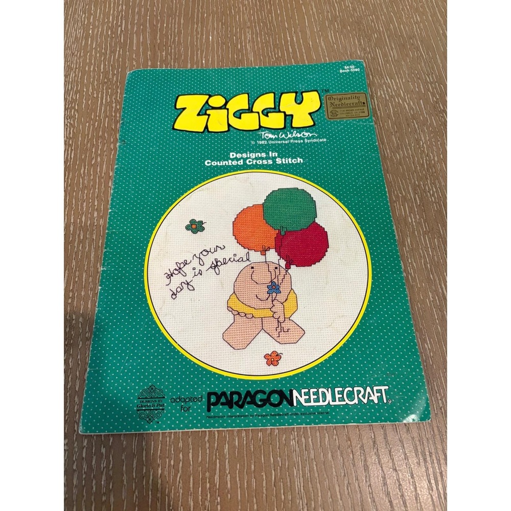 VTG Ziggy Counted Cross Stitch Pattern Book Paragon Needlecraft 1982 Tom Wilson
